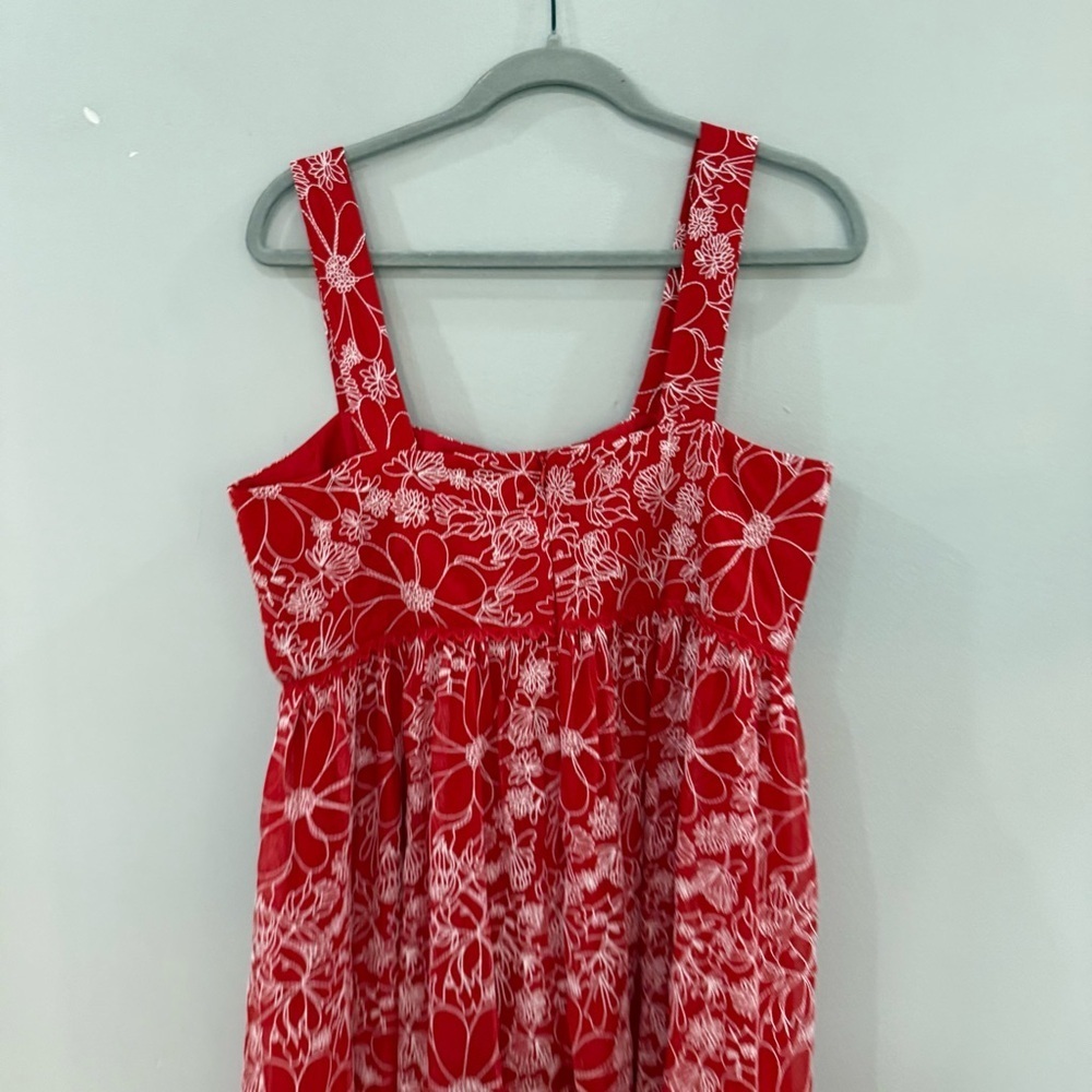 Anthropologie Sachin & Babi Dress Embroidered Floral Maxi in Red - Picture 9 of 9